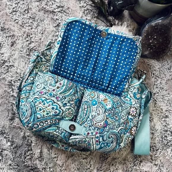 Vera Bradley Carson Daisy Dot Paisley Crossbody or Shoulder Bag - Picture 8 of 9